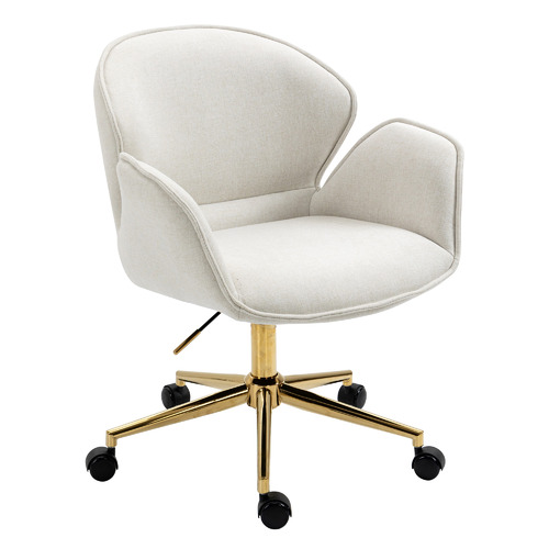 White upholstered office discount chair